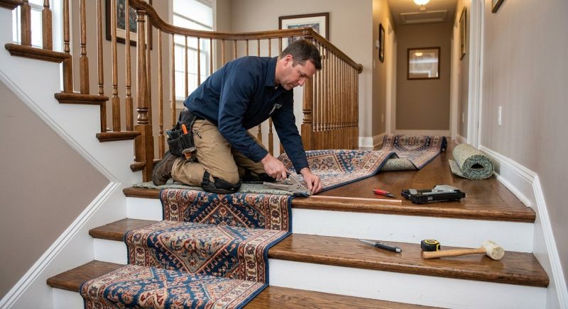 Stair Runner Installation in Toms River, NJ