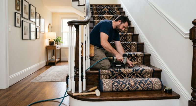 Stair Runner Installation in Toms River, NJ